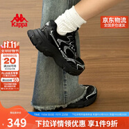 卡帕（Kappa）女鞋秋季運(yùn)動鞋子女款厚底增高老爹鞋休閑跑步鞋女 黑色 39
