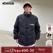 404MOBGANG【陳立農同款】潮流蛛網(wǎng)格棉衣冬季美式立領(lǐng)面包服三防保暖棉服 黑色 L