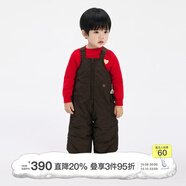 jnby by JNBY新款江南布衣嬰童寬松休閑背帶長(cháng)褲24冬男女童嬰兒YOBE10160 223/濃咖 80cm