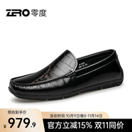 零度Zero官方樂(lè)福鞋2024春夏新款柔軟舒適防滑休閑套腳駕車豆豆鞋 黑色 38