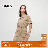 ONLY夏季休閑百搭POLO領(lǐng)高腰顯瘦短裙連衣裙女|124207106 C63 鵜鶘沙色 L (170) 88A