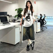 無(wú)標優(yōu)品女大學(xué)生夏季套裝巨好看夏裝一整套女夏季露肩短袖牛仔七 套裝：白短袖+牛仔七分褲 高品質(zhì) S