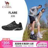 駱駝光焰運動(dòng)鞋男款2025鞋子跑步鞋透氣減震男鞋情侶款慢跑鞋 X15B097001，黑/銀白 ，男 41