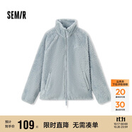 森馬（Semir）外套女插肩袖珊瑚絨仿羊羔毛2024冬季立領(lǐng)寬松夾克109724108003