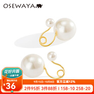 osewaya耳夾無(wú)耳洞女珍珠簡(jiǎn)約U型耳環(huán)夾少女耳環(huán)優(yōu)雅耳飾耳骨夾七夕禮物 6mm-金色