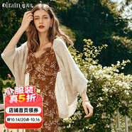 Olrain歐芮兒杏色開衫毛衣女春季女裝寬松慵懶薄款針織披肩外套衣服 杏色 L