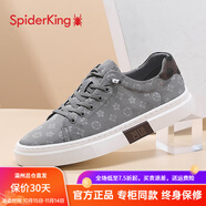 蜘蛛王板鞋男春季2025新款百搭厚底低幫布鞋休閑男鞋輕便運動潮鞋880269 灰色 41 (255mm)