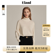 ELAND衣戀毛衣女緊身短款翻領(lǐng)設計針織衫保暖領(lǐng)口上衣秋秋 象牙白/白色(39)Ivory S 160