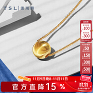 謝瑞麟（TSL）18K金項(xiàng)鏈女時(shí)尚貓眼珠K黃鎖骨套鏈送女友BE538 K金項(xiàng)鏈