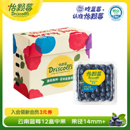 怡顆莓Driscoll's 新鮮云南藍莓14mm+12盒原箱裝 約125g/盒京東超市水果
