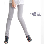 溥畔春夏秋新款牛仔褲女士韓版大碼顯瘦鉛筆褲煙管褲糖果彩色褲子潮 銀灰松緊腰 26 均碼
