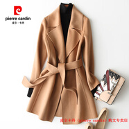 皮爾卡丹（pierre cardin）品牌高檔小個(gè)子雙面呢羊毛大衣女2025秋冬季中長(cháng)款小香風(fēng)毛呢外套 駝色-澳毛 XS 80-90斤