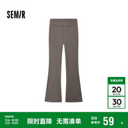 森馬（Semir）休閑褲女磨毛長(cháng)褲純色簡(jiǎn)約風(fēng)2024秋季女士彈力喇叭褲109724127005