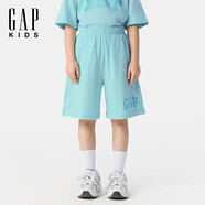 蓋璞女童2025夏季新款水漿印logo松緊腰針織短褲寬松兒童裝762909
