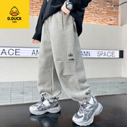 G.duck兒童裝男童褲子春秋款2025新款衛褲秋季長(cháng)褲秋裝男孩中大童休閑褲 燕麥色 春秋款 120 cm 貼膚穿合適