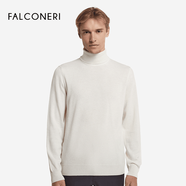 FALCONERI尊尚鳥FALCONERI男士經(jīng)典舒適修身長袖高領(lǐng)毛衣山羊絨休閑針織衫 奶白色-8259 均碼 46