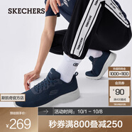 斯凱奇（Skechers）男女同款輕便休閑運(yùn)動鞋透氣網(wǎng)面舒適緩震跑步鞋 男款-海軍藍(lán)色-NVY 39