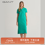 GANT/甘特新款女裝翻領(lǐng)長(zhǎng)裙裙子純色休閑寬松百搭POLO裙短袖連衣裙 天綠色 2XL