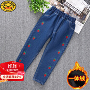G.DUCKKIDS女童一體絨棉褲秋冬款 韓版兒童加絨褲子新款彈力保暖時(shí)尚女童棉 刺繡櫻桃一體絨 100 cm 建議90-100cm年齡3-4歲