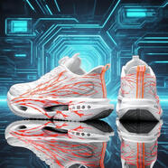 里奇.喬丹   RICKY JORDAN赤兔8Pro兒童跑鞋男秋季新款青少年運動(dòng) 赤兔8Pro-白紅【夜光】 34.5