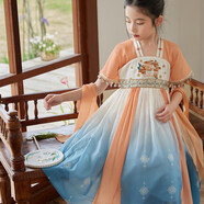 LUSON陳大豬 女童漢服連衣裙2025夏季新款公主裙兒童裙子民族風(fēng)演出服