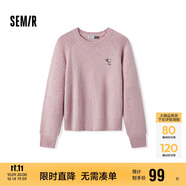 森馬（Semir）史努比系列毛衣女冬彩點(diǎn)含羊毛插肩袖繡花圓領(lǐng)套頭衫101724107025