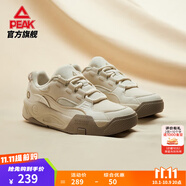 匹克態(tài)極漫游板鞋男秋季鞋新款休閑鞋情侶百搭厚底增高運動(dòng)鞋子男 【男款】帆布白-革面款 41