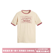 李維斯（Levi's）Levis男款1970s撞色字母印花短袖T恤LVC系列淡黃色SS23 淡黃色 M