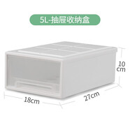 傲家 抽屜式收納柜子多層塑料衣柜收納箱透明家用宿舍儲物柜抽屜盒 抽屜式 27*18*10cm