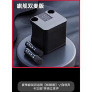 科仕頓自帶聲卡音響話(huà)筒一體麥克風(fēng)家庭手機(jī)電視KTV戶(hù)外藍(lán)牙音箱K歌套裝 雙話(huà)筒炫酷黑+電視音頻線(xiàn)+自帶聲卡
