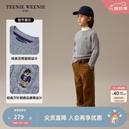 Teenie Weenie小熊童裝24秋男女童經(jīng)典百搭休閑圓領(lǐng)羊毛毛衣 中灰色 110 cm