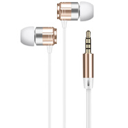 紐曼（Newmine）NM-JK12金屬入耳式有線音樂(lè)手機(jī)耳機(jī)游戲通話線控耳機(jī)耳塞3.5mm兼容手機(jī)平板電腦等 金色