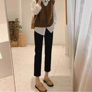 涓涓細語(yǔ)法棍腿直腿煙管西裝褲女春秋八九分高腰顯瘦百搭西褲哈倫褲 長(cháng)褲 2XL (135-145斤)