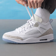 耐克（NIKE）夏季男款籃球鞋時(shí)尚潮流舒適透氣JORDAN SPIZIKE LOW FQ1759-103/白/淺灰/金屬銀 42.5cm