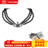 Vivienne Westwood Three Row Bas Relief 項圈式 黃銅 項鏈 男款 黑色 黑色 F 基礎包裝-防塵袋+包裝盒