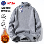 NASA GISS高領(lǐng)毛衣男秋冬加絨保暖針織衫男士毛線(xiàn)衣 高領(lǐng)灰色加絨 2XL