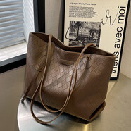 酷達妮 高級感百搭單肩托特通勤包大容量包包女秋冬新款時(shí)尚大包 咖啡色