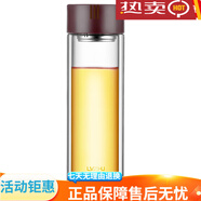 綠珠雙層防燙玻漓杯男女士高顏值過濾泡茶杯個(gè)人專用水杯子 棕色350ml