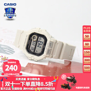 卡西歐（CASIO） 男表女表卡西歐手表男女情侶表學(xué)生時尚運動表太陽能雙顯電子表 WS-1400H-8AVPF米白黑 10年電量