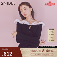 SNIDEL【精英衣櫥】秋冬一字領(lǐng)荷葉邊露肩吊帶針織開衫上衣SWNT244179 黑色 均碼 （F）