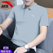 安踏POLO衫短袖男t恤夏季款休閑運(yùn)動(dòng)健身服薄款男士冰絲速干跑步男裝 7135-6展翅藍(lán)【冰絲速干】 M (170) 適合100-120斤