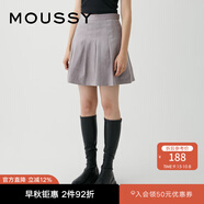 moussy【新復(fù)古回潮】 美式復(fù)古機(jī)車風(fēng)百褶裙半身裙女028GAZ30-6070 160灰色 S 00001