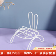 狄頓手機支架創(chuàng)意可愛卡通兔子鐵藝桌面懶人平板電腦IPAD通用手機座 白色