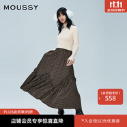 moussy 新法式田園風(fēng)碎花傘裙花邊半身裙女028IAZ31-1011 065花紋棕色 均碼 00020/F