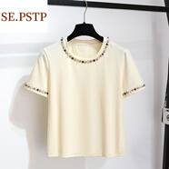 夏典素訂女王（SE.PSTP）復古短袖T恤搭配牛仔連衣裙女薄款2025夏季新款無(wú)袖背心裙兩件套 上衣【單件】 S