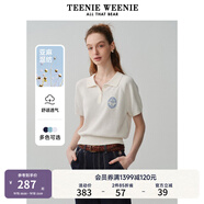 Teenie Weenie小熊女裝簡(jiǎn)約時(shí)尚夏季短袖翻領(lǐng)針織衫Polo衫薄款白色 白色 XS (155)