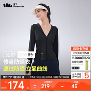 蕉下（beneunder）防曬衣女涼感修身AL11924短款辣妹防曬服女外套漫暮黑XL