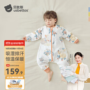 貝肽斯睡袋嬰兒春秋季兒童分腿保暖防驚跳睡衣新生兒寶寶恒溫睡袋防踢被 福兔春秋雙層-感溫(20-26℃） S碼 60-85cm(建議6-18個(gè)月）