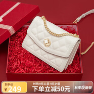 蔻一（Cnoles）包包真牛皮女士大容量單肩斜挎包高端鏈條小方包生日禮物送女友