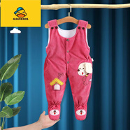 G.DUCKKIDS秋冬嬰兒棉褲6到12個(gè)月連腳褲薄款棉包腳背帶褲寶寶加厚開(kāi)檔外穿3